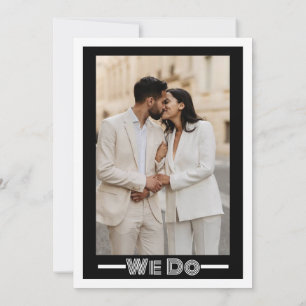Stylish Contemporary Black & White Wedding Invitation