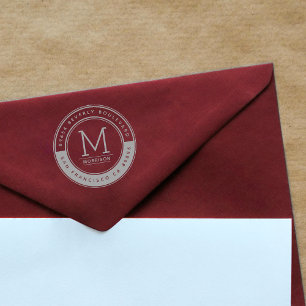 Stylish Contemporary Grey Monogram Return Address Self-inking Stamp