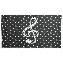 Stylish contemporary treble clef polka dots
