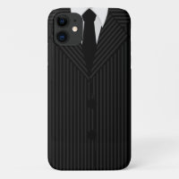 Stylish Cool Black Pinstripe Suit and Tie