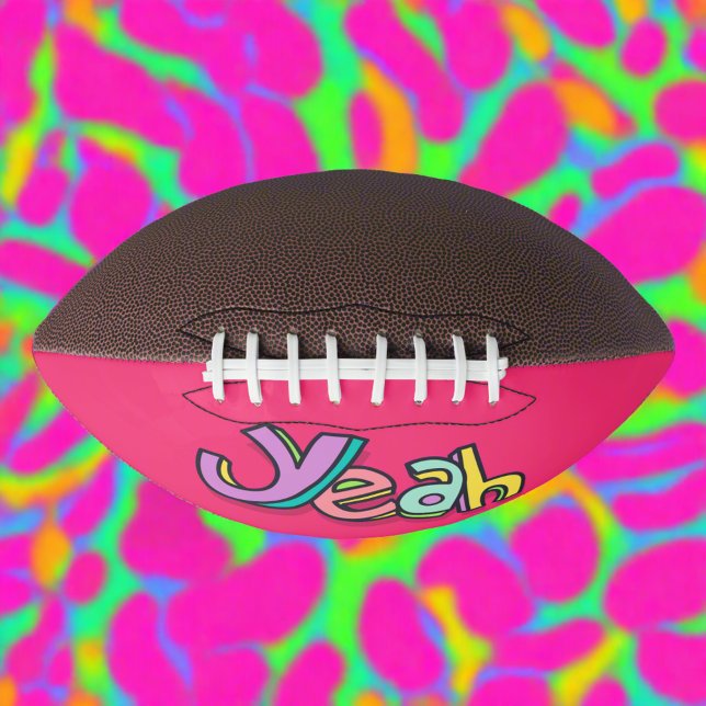 Stylish Cool Colourful  "Yeah" Bold Pink Sports  Football (Creator Uploaded)