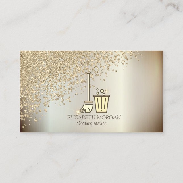Stylish Cool Diamonds Cleaning Tools Business Card (Front)