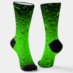 Stylish Cool green water drops Socks