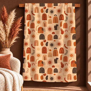Stylish Copper Burnt Orange Rainbow Pattern Blanke Fleece Blanket