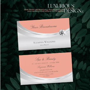 Stylish Coral Silver Decor with Sparkled Diamond Business Card