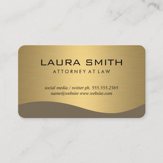 Stylish Corporate / Gold Metallic Business Card (Front)
