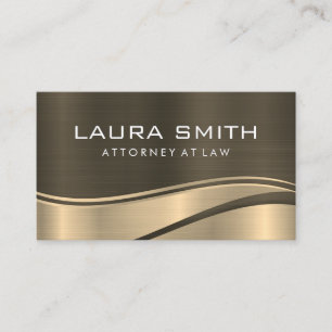 Stylish Corporate / Gold Metallic Wave Background Business Card