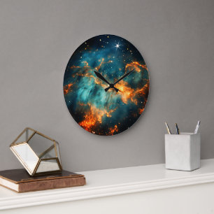 Stylish Cosmic Galaxy  Large Clock
