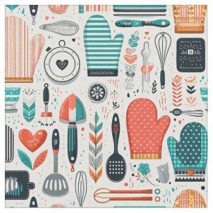 Stylish Crafting Fabric - Modern Culinary Design