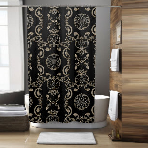Stylish Cream Boho Shower Curtain