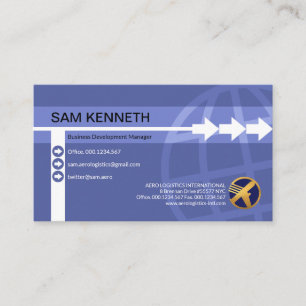 Stylish Creative Arrow Line Global Import Export Business Card