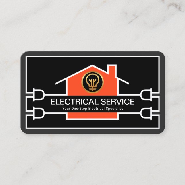 Stylish Creative Electrical Home Circuit Wiring Business Card (Front)