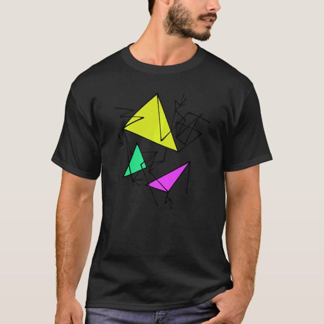 Stylish Creative Figures Lines Geometry Artwork   T-Shirt (Front)