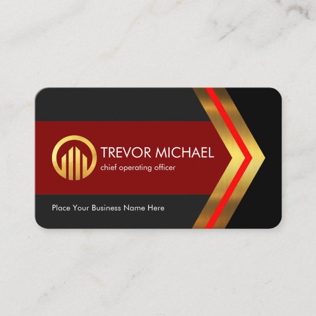 Stylish Creative Gold Arrowheads Businessman Business Card (Front)