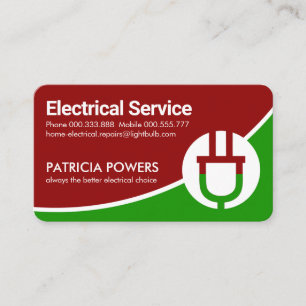 Stylish Curves Electrical Power Plug Business Card
