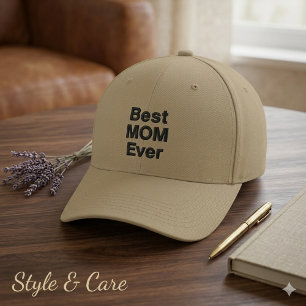 Stylish Custom Best MOM Ever Text Embroidered Hat