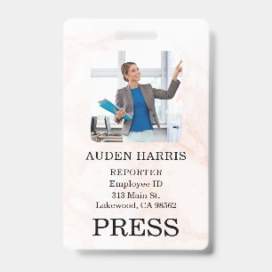 Stylish Custom Company Employee Photo Badge ID Badge