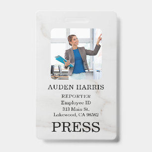 Stylish Custom Company Employee Photo Badge ID Badge