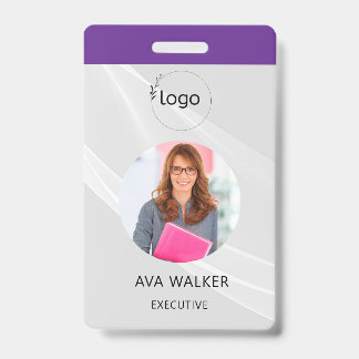 Stylish Custom Company Employee Photo Badge ID Badge
