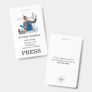 Stylish Custom Company Employee Photo Badge ID Badge