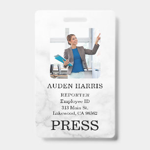 Stylish Custom Company Employee Photo Badge ID Badge