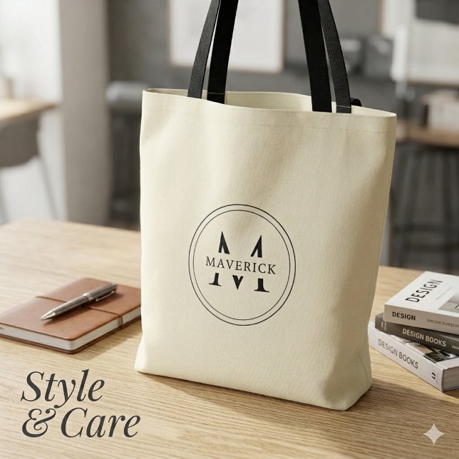 Stylish Custom Initial Name Everyday Tote Bag (Stylish Custom Initial Name Everyday Tote Bag)