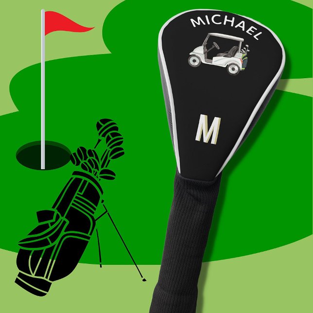 Stylish Custom Monogram Cart Name Golf Head Cover (Creator Uploaded)
