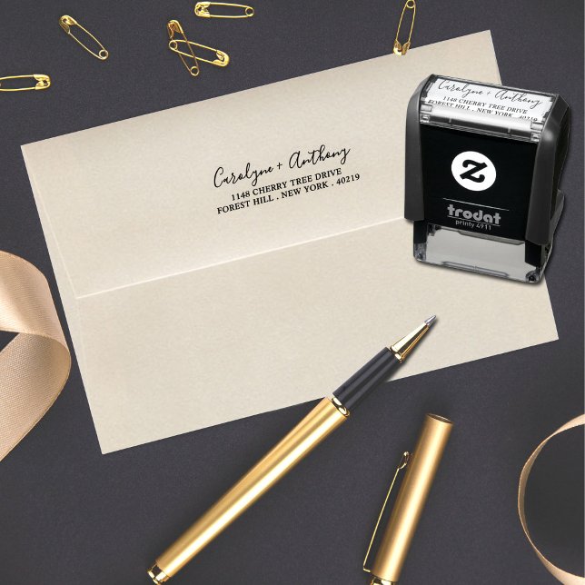 Stylish Custom Name & Address Self Inking Stamp (Creator Uploaded)