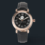 Stylish Custom Name & Initials Wedding Anniversary Watch<br><div class="desc">Elegant Vintage Monogram Black and White Couple Names Wristwatch – Timeless Personalized Gift Add a touch of classic elegance to your style with this Vintage Monogram Black and White Couple Names Wristwatch. Featuring a sophisticated black and white design, this personalized timepiece is a perfect wedding or anniversary gift for couples....</div>