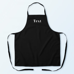 Stylish Custom Name or other Text   Black & White Apron