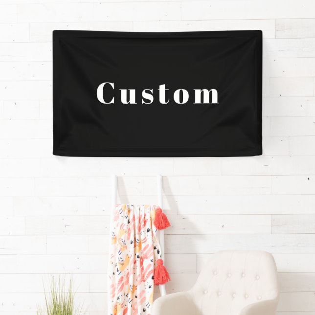 Stylish Custom Name or other Text | Black & White Banner (Insitu)