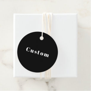 Stylish Custom Name or other Text Black & White Favour Tags