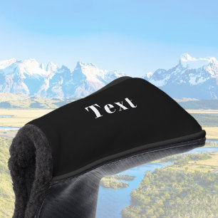 Stylish Custom Name or other Text Black & White Golf Head Cover