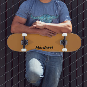 Stylish Custom Named Metallic Bronze with Copper Skateboard