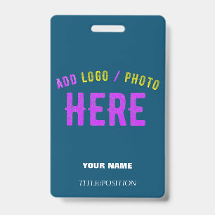 STYLISH CUSTOM PRUSSIAN BLUE BRANDED RETRACTABLE ID BADGE