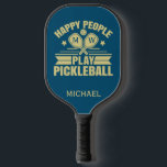 Stylish Custom Teal Personalised Name Initials  Pickleball Paddle<br><div class="desc">You'll be a winner with this paddle -- a truly stylish teal background with paddles within the paddle -- a great message - plus personalised additionally with monogram / initials and first name. Would also make a wonderful gift for the paddleball enthusiastic. Any design questions, just send an email to...</div>