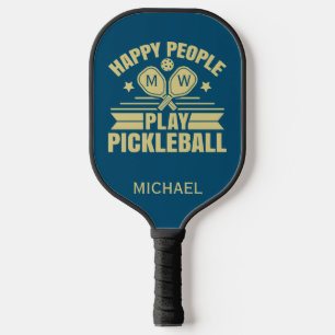 Stylish Custom Teal Personalised Name Initials  Pickleball Paddle