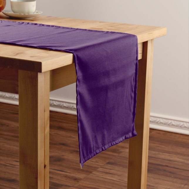 Stylish Custom Template Dark Purple Solid Colour Long Table Runner (In Situ)