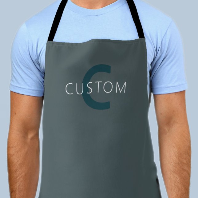 Stylish Customisable Monogram Template Apron (Creator Uploaded)