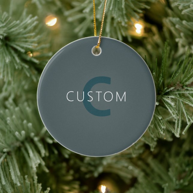 Stylish Customisable Monogram Template Ceramic Ornament (Tree)