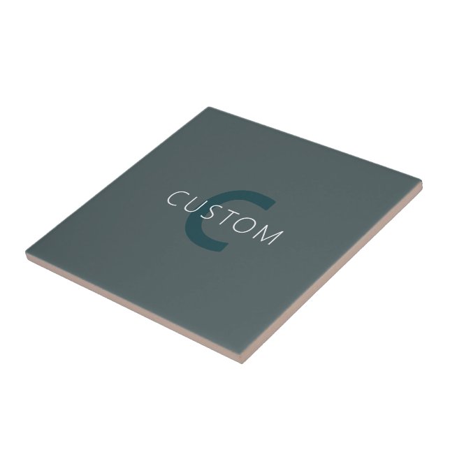 Stylish Customisable Monogram Template Ceramic Tile (Side)