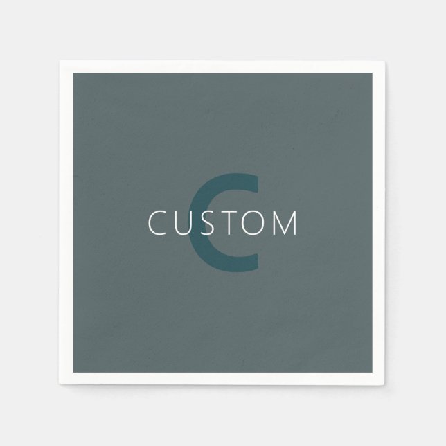 Stylish Customisable Monogram Template Napkin (Front)