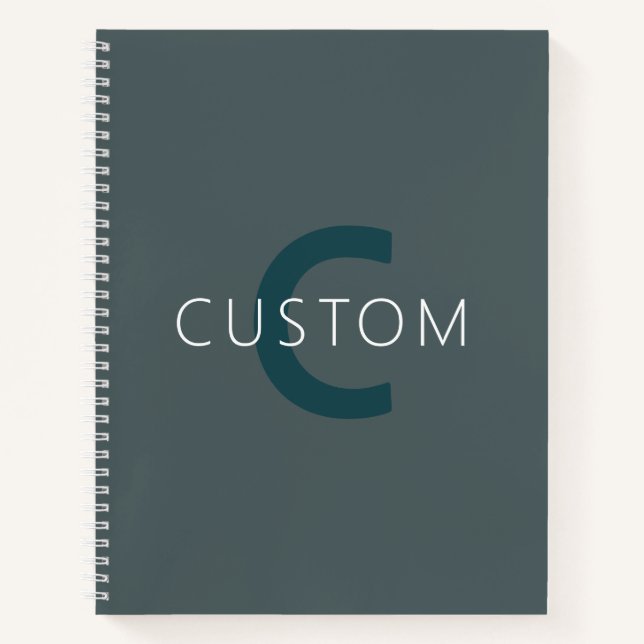 Stylish Customisable Monogram Template Notebook (Front)