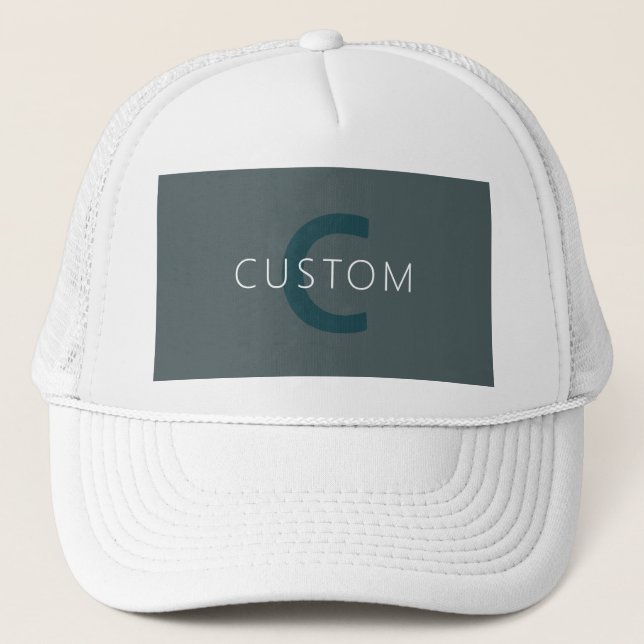Stylish Customisable Monogram Template Trucker Hat (Front)