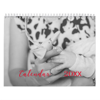 Stylish customisable retro photo calendar. calendar