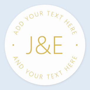 Stylish Customisable Text Classic Round Sticker