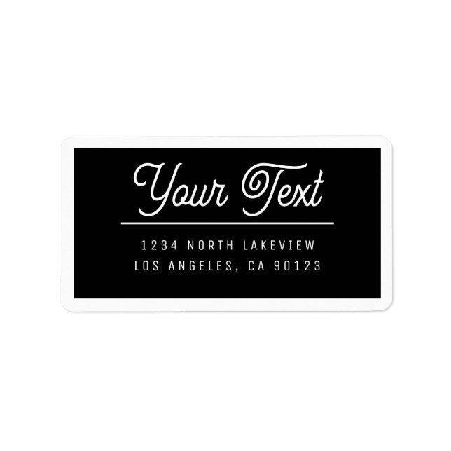 Stylish Customisable Text w/Border Label (Front)