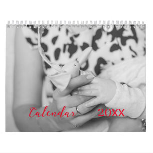 Stylish customizable retro photo calendar. calendar