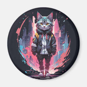Stylish Cute Cat Design Magnet