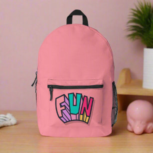Stylish Cute Colourful "Fun" Girly Pink Sports Printed Backpack